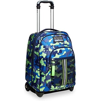 Seven Rugzak met wieltjes, Bleucamo Boy, boekentas met wieltjes, 2-in-1, rugzak + trolley, meisjes en jongens, voor school, sport, vrije tijd, laptoptas, roze, blauw Seven Rugzak met wieltjes, Bleucamo Boy, boekentas met wieltjes, 2-in-1, rugzak + trolley, meisjes en jongens, voor school, sport, vrije tijd, laptoptas, roze, blauw