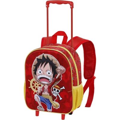 KARACTERMANIA One Piece Luffy 3D-rugzak met wieltjes, klein, rood, 3D-rugzak met wieltjes, Petit Luffy, Rood, Kleine Luffy 3D-rugzak met wieltjes KARACTERMANIA One Piece Luffy 3D-rugzak met wieltjes, klein, rood, 3D-rugzak met wieltjes, Petit Luffy, Rood, Kleine Luffy 3D-rugzak met wieltjes