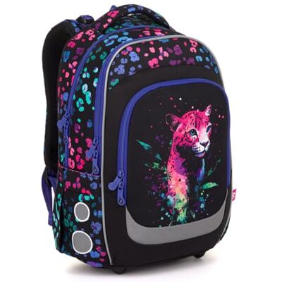 TOPGAL LORI Sac à dos d'écolier à partir de 2e classe, ergonomique, avec renfort dorsal, imperméable et léger, avec éléments réfléchissants, cartable 27L avec sangle de poitrine., léopard, 27 liter TOPGAL LORI Sac à dos d'écolier à partir de 2e classe, ergonomique, avec renfort dorsal, imperméable et léger, avec éléments réfléchissants, cartable 27L avec sangle de poitrine., léopard, 27 liter