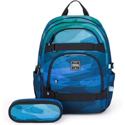 TOPGAL Sac à dos d'école VIKI à partir de la 5ème classe, ergonomique avec panneau arrière en mousse pressée, imperméable et léger, cartable d'école 25 l avec sangle de poitrine, sac à dos étudiant TOPGAL Sac à dos d'école VIKI à partir de la 5ème classe, ergonomique avec panneau arrière en mousse pressée, imperméable et léger, cartable d'école 25 l avec sangle de poitrine, sac à dos étudiant