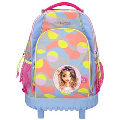 Depesche 12770 Topmodel Flash, schoolrugzak met modelmotief en kleurrijk grafisch patroon van reflecterend materiaal, schooltas met telescopische handgreep en wielen Depesche 12770 Topmodel Flash, schoolrugzak met modelmotief en kleurrijk grafisch patroon van reflecterend materiaal, schooltas met telescopische handgreep en wielen