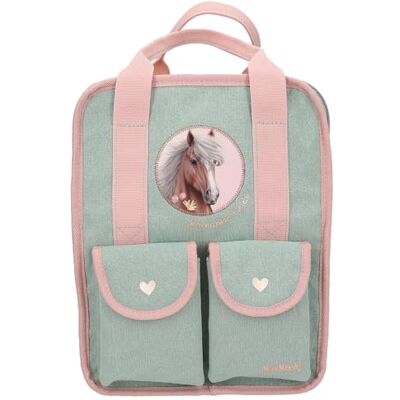 Depesche Miss Melody Romantic Fields 13406 Rugzak groen roze met paardenpatch en pailletten, zak met verstelbare bandjes Mittelgroße Depesche Miss Melody Romantic Fields 13406 Rugzak groen roze met paardenpatch en pailletten, zak met verstelbare bandjes Mittelgroße