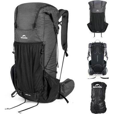 Naturehike Rock 2.0 Upgraded Rugzak, 30/45/60 liter, binnenframe, wandelrugzak voor dames en heren, met regenhoes, trekkingrugzak voor outdoor, camping, reizen, zwart. Naturehike Rock 2.0 Upgraded Rugzak, 30/45/60 liter, binnenframe, wandelrugzak voor dames en heren, met regenhoes, trekkingrugzak voor outdoor, camping, reizen, zwart.