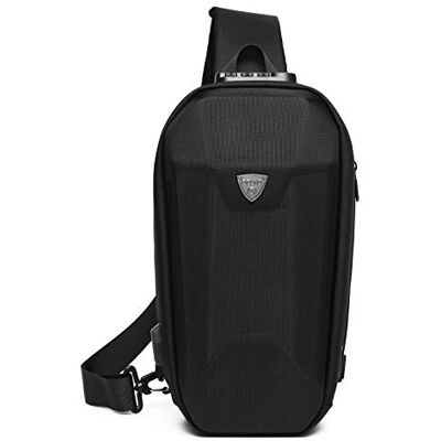 FANDARE Borsttas, anti-diefstalschoudertas, voor mannen en tieners, USB-oplaadaansluiting, voor reizen, werk, wandelen, hardlopen, indoor-activiteiten, waterdicht polyester, zwart., L FANDARE Borsttas, anti-diefstalschoudertas, voor mannen en tieners, USB-oplaadaansluiting, voor reizen, werk, wandelen, hardlopen, indoor-activiteiten, waterdicht polyester, zwart., L