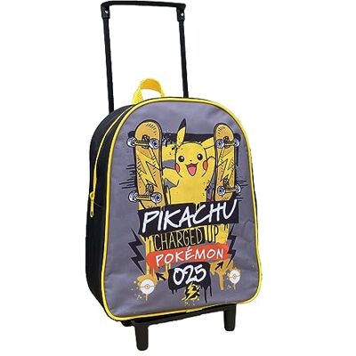 CARTOON Kleuterschoolrugzak, trolley, schooltas met uittrekbare handgreep, vrije tijd, rugzak voor kinderen, P1kachu 28 x 24 x 10 cm CARTOON Kleuterschoolrugzak, trolley, schooltas met uittrekbare handgreep, vrije tijd, rugzak voor kinderen, P1kachu 28 x 24 x 10 cm
