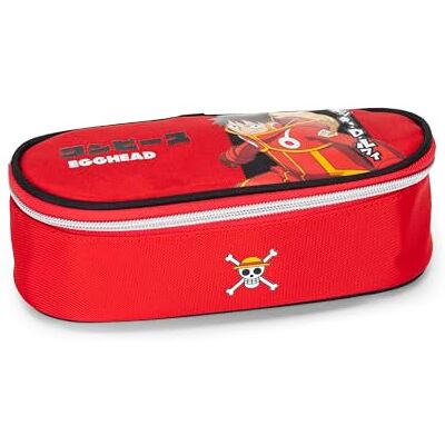 Franco Cosimo Panini One Piece Officiële One Piece schooltas voor kinderen en meisjes, ovaal, ideaal voor het opbergen van schrijfwaren, met praktische ritssluiting, 22 x 7,5 x 11 cm, rood, Franco Cosimo Panini One Piece Officiële One Piece schooltas voor kinderen en meisjes, ovaal, ideaal voor het opbergen van schrijfwaren, met praktische ritssluiting, 22 x 7,5 x 11 cm, rood,