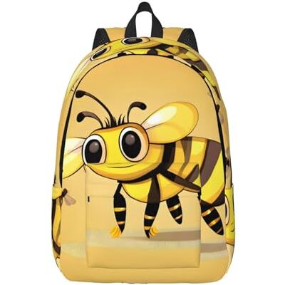 YQxwJL Leuke cartoon bijenprint canvas laptop rugzak outdoor casual reistas dagtas boek tas voor mannen vrouwen, Schattige cartoon bij YQxwJL Leuke cartoon bijenprint canvas laptop rugzak outdoor casual reistas dagtas boek tas voor mannen vrouwen, Schattige cartoon bij