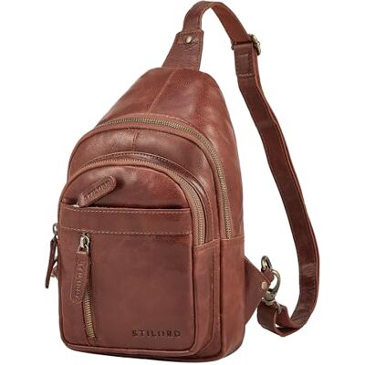 STILORD "Montego" 2-in-1 grote borsttas voor heren, leer, schoudertas, echt leer, slingtas, schoudertas, rugzak, een riem, voor wandelen, reizen, vrije tijd, kleur: zwart M STILORD "Montego" 2-in-1 grote borsttas voor heren, leer, schoudertas, echt leer, slingtas, schoudertas, rugzak, een riem, voor wandelen, reizen, vrije tijd, kleur: zwart M
