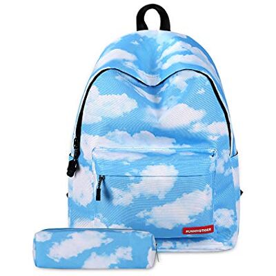 FANDARE Unisex Casual Dagrugzak Rugzakken Galaxy School Tas voor Meisjes Middelbare School Tieners Knapzak Vrouwen Reizen Laptop Rugzak College Boekentas met Potlood Case Pouch Waterdicht Polyester, Wolken, L FANDARE Unisex Casual Dagrugzak Rugzakken Galaxy School Tas voor Meisjes Middelbare School Tieners Knapzak Vrouwen Reizen Laptop Rugzak College Boekentas met Potlood Case Pouch Waterdicht Polyester, Wolken, L