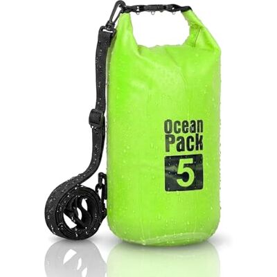 Cable Technologies Waterdichte rugzak, 2/5/10/20 l, Dry Bag, zee, waterdichte tas, verstelbare schouderriem, voor boot, vissen, rafting, strand, watersport, bescherming van telefoon, geld, kaart, sleutel, Groen, 5L Cable Technologies Waterdichte rugzak, 2/5/10/20 l, Dry Bag, zee, waterdichte tas, verstelbare schouderriem, voor boot, vissen, rafting, strand, watersport, bescherming van telefoon, geld, kaart, sleutel, Groen, 5L
