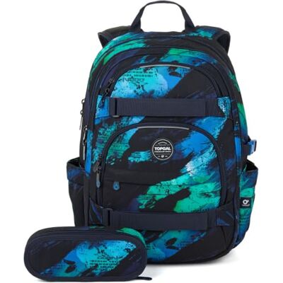 TOPGAL Sac à dos d'école VIKI à partir de la 5ème classe, ergonomique avec panneau arrière en mousse pressée, imperméable et léger, cartable d'école 25 l avec sangle de poitrine, sac à dos étudiant TOPGAL Sac à dos d'école VIKI à partir de la 5ème classe, ergonomique avec panneau arrière en mousse pressée, imperméable et léger, cartable d'école 25 l avec sangle de poitrine, sac à dos étudiant