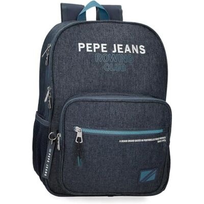Pepe Jeans Edmon Bagage Messenger Bag voor jongens, Blauw, Schoolrugzak aanpasbaar aan trolley Pepe Jeans Edmon Bagage Messenger Bag voor jongens, Blauw, Schoolrugzak aanpasbaar aan trolley