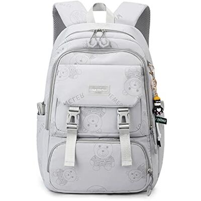 FANDARE Schoudertas voor dames, fietsrugzak, schooltas, handtas, schoudertas, reistas voor universiteit, reizen, vrije tijd, school, kantoor, rugzakken, Lichtgrijs, Nut FANDARE Schoudertas voor dames, fietsrugzak, schooltas, handtas, schoudertas, reistas voor universiteit, reizen, vrije tijd, school, kantoor, rugzakken, Lichtgrijs, Nut