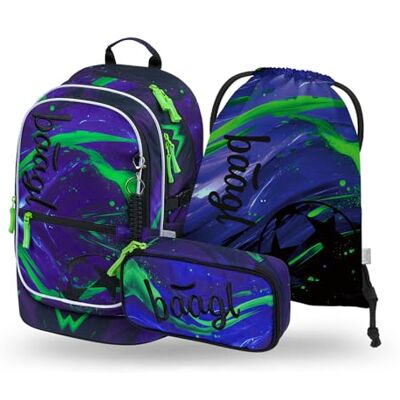 Baagl Core Set van 3 schoolrugzakken voor meisjes, Voetbalkampioen, Schoolrugzakset Baagl Core Set van 3 schoolrugzakken voor meisjes, Voetbalkampioen, Schoolrugzakset
