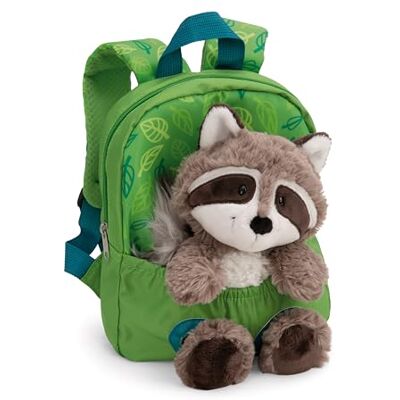 NICI Rugzak 21 x 26 cm met pluche wasbeer 25 cm groen zachte en pluizige kleuterschool schooltas met afneembaar pluche voor jongens en meisjes van 2 tot 5 jaar 61745 NICI Rugzak 21 x 26 cm met pluche wasbeer 25 cm groen zachte en pluizige kleuterschool schooltas met afneembaar pluche voor jongens en meisjes van 2 tot 5 jaar 61745
