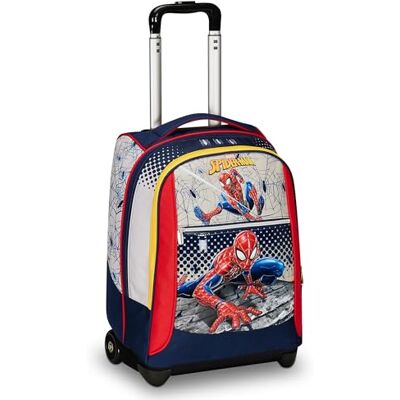 Seven Spider Man Grote rode en grijze schooltas, dubbel vak, flessenhouder en crossover-systeem, reisschoolrugzak, meerkleurig, Taglia Unica, schooltrolley, Meerkleurig, Trolley school Seven Spider Man Grote rode en grijze schooltas, dubbel vak, flessenhouder en crossover-systeem, reisschoolrugzak, meerkleurig, Taglia Unica, schooltrolley, Meerkleurig, Trolley school