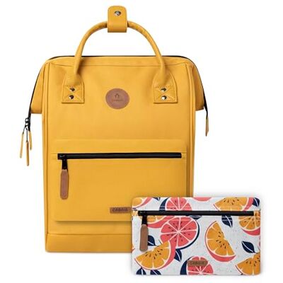 CABAIA Adventurer Marrakesh rugzak medium 18 l waterafstotend laptopvak 13 inch 2 vakken veganistisch gecertificeerd reistas, zakelijk, school voor dames en heren geel CABAIA Adventurer Marrakesh rugzak medium 18 l waterafstotend laptopvak 13 inch 2 vakken veganistisch gecertificeerd reistas, zakelijk, school voor dames en heren geel