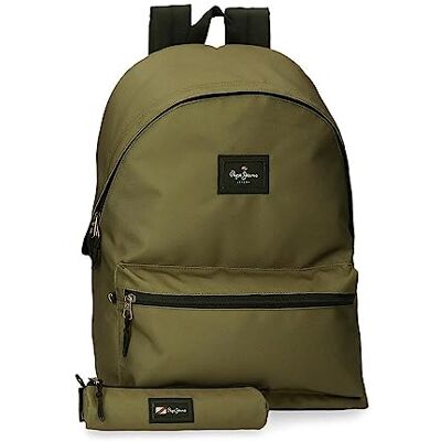 Pepe Jeans Aris Bagage, boodschappentas voor jongens (1 stuk), Khaki (stad), Eén maat, Rugzak + etui Pepe Jeans Aris Bagage, boodschappentas voor jongens (1 stuk), Khaki (stad), Eén maat, Rugzak + etui