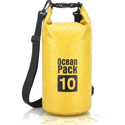 Cable Technologies Waterdichte rugzak 2/5/10/20 liter, Dry Bag Zee, waterdichte tas, verstelbare schouderriem, voor boot, vissen, rafting, strand, watersport, beschermt telefoon/zilver/kaart/sleutel, Geel., 10 l Cable Technologies Waterdichte rugzak 2/5/10/20 liter, Dry Bag Zee, waterdichte tas, verstelbare schouderriem, voor boot, vissen, rafting, strand, watersport, beschermt telefoon/zilver/kaart/sleutel, Geel., 10 l