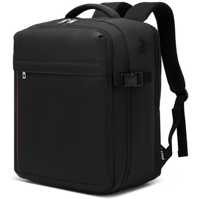 Kono Ryanair rugzak, handbagage vliegtuig reizen voor mannen en vrouwen, ideaal voor werk, school en reizen, Zwart, 40 x 30 x 20 cm, Modieus Kono Ryanair rugzak, handbagage vliegtuig reizen voor mannen en vrouwen, ideaal voor werk, school en reizen, Zwart, 40 x 30 x 20 cm, Modieus