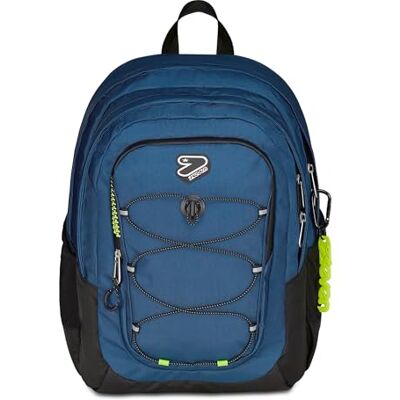 Seven Tech Line schoolrugzak, blauw, dubbel vak, 29 l, middelbare en hogere school, meisjesrugzak en jongensrugzak, blauw, Taglia Unica, blauw, één maat Seven Tech Line schoolrugzak, blauw, dubbel vak, 29 l, middelbare en hogere school, meisjesrugzak en jongensrugzak, blauw, Taglia Unica, blauw, één maat