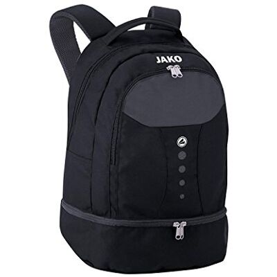 JAKO Rugzak Striker zwart/grijs 34 x 21 x 46 cm 1816 JAKO Rugzak Striker zwart/grijs 34 x 21 x 46 cm 1816