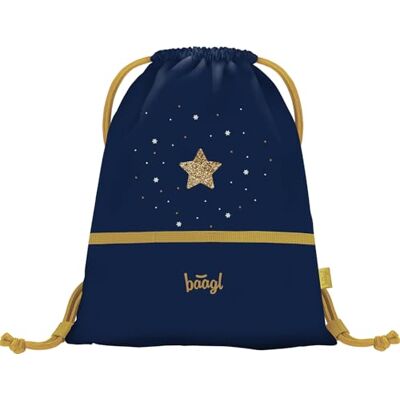 Baagl Gymtas voor meisjes en vrouwen, schoenentas, sporttas, school- en kleuterschoolrugzak, sportrugzak, Gouden eenhoorn, L, Ontwerper Baagl Gymtas voor meisjes en vrouwen, schoenentas, sporttas, school- en kleuterschoolrugzak, sportrugzak, Gouden eenhoorn, L, Ontwerper