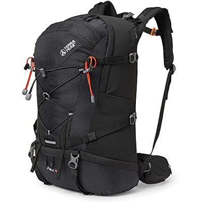 Terra Peak Flex 40 wandelrugzak, 40 l, groot, met rugventilatie, hydratatiesysteem, regenbescherming, trekkingrugzak van polyester, 3D Air Mesh ademend Terra Peak Flex 40 wandelrugzak, 40 l, groot, met rugventilatie, hydratatiesysteem, regenbescherming, trekkingrugzak van polyester, 3D Air Mesh ademend