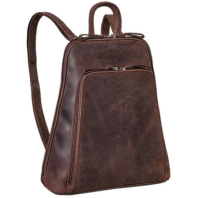 STILORD 'Martha' Rugzak van leer voor dames, vintage, elegant en modern dagrugzak voor stad, uitgaan, winkelen en werk, anti-diefstalrugzak van echt leer, kleur: zwart, Montero bruin, M, Dagrugzak STILORD 'Martha' Rugzak van leer voor dames, vintage, elegant en modern dagrugzak voor stad, uitgaan, winkelen en werk, anti-diefstalrugzak van echt leer, kleur: zwart, Montero bruin, M, Dagrugzak