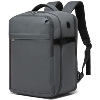 Kono Ryanair rugzak, 40 x 30 x 20 cm, handbagage, vliegtuig, reizen, 24 l, handbagage voor 15,6 inch laptop, voor heren en dames, grijs Kono Ryanair rugzak, 40 x 30 x 20 cm, handbagage, vliegtuig, reizen, 24 l, handbagage voor 15,6 inch laptop, voor heren en dames, grijs