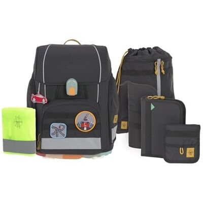 Lässig Boxy Unieke 7-delige schooltassenset voor kinderen, zwart, eenheidsmaat, casual Lässig Boxy Unieke 7-delige schooltassenset voor kinderen, zwart, eenheidsmaat, casual