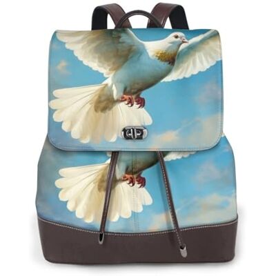 KIRROWE Flying Dove Leren rugzak voor dames, modieuze mini-rugzak met uniek design, perfect voor school, reizen en werk, zwart, één maat, rugzakken KIRROWE Flying Dove Leren rugzak voor dames, modieuze mini-rugzak met uniek design, perfect voor school, reizen en werk, zwart, één maat, rugzakken