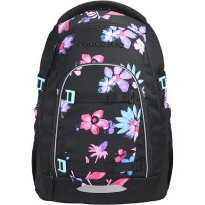 Coocazoo Mate Schoolrugzak, ergonomisch en verstelbaar, in hoogte en grootte verstelbaar, met borstband en heupriem, vanaf de 3e klas, Floral Artnight zwart/blauw, Floral Artnight Coocazoo Mate Schoolrugzak, ergonomisch en verstelbaar, in hoogte en grootte verstelbaar, met borstband en heupriem, vanaf de 3e klas, Floral Artnight zwart/blauw, Floral Artnight