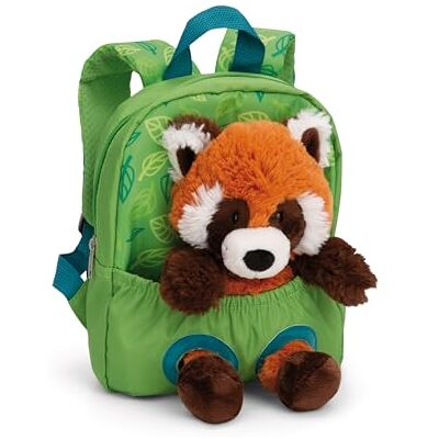NICI Rugzak 21 x 26 cm met pluche panda rood 25 cm groen zachte en pluizige kleuterschool schooltas met afneembaar pluche voor jongens en meisjes van 2 tot 5 jaar 61747 NICI Rugzak 21 x 26 cm met pluche panda rood 25 cm groen zachte en pluizige kleuterschool schooltas met afneembaar pluche voor jongens en meisjes van 2 tot 5 jaar 61747