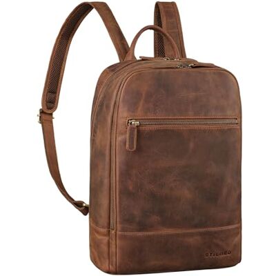 STILORD Willis Grote rugzak van echt leer voor dames en heren, zakelijke rugzak voor werk, school, universiteit en laptop 15 inch, Medium bruin, L, Dagrugzak STILORD Willis Grote rugzak van echt leer voor dames en heren, zakelijke rugzak voor werk, school, universiteit en laptop 15 inch, Medium bruin, L, Dagrugzak