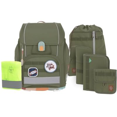 Lässig 7-delige schooltas set kinder/schoolset Boxy Unique olive, olijfgroen, Eén maat, Casual Lässig 7-delige schooltas set kinder/schoolset Boxy Unique olive, olijfgroen, Eén maat, Casual