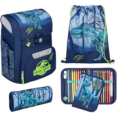 Scooli EasyStart schooltasset, ergonomische schooltas voor basisschool, meerdelige set, Jurassic World ca. 36,5x29,5x29 cm Scooli EasyStart schooltasset, ergonomische schooltas voor basisschool, meerdelige set, Jurassic World ca. 36,5x29,5x29 cm