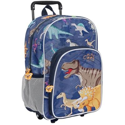PERLETTI Rugzak met trolley voor kinderen, basisschooltas, cabinekoffer voor meisjes, groot voorvak, rugzak voor meisjes van 3 tot 6 jaar, reistas voor kinderen, Dinosaurus, Classic PERLETTI Rugzak met trolley voor kinderen, basisschooltas, cabinekoffer voor meisjes, groot voorvak, rugzak voor meisjes van 3 tot 6 jaar, reistas voor kinderen, Dinosaurus, Classic