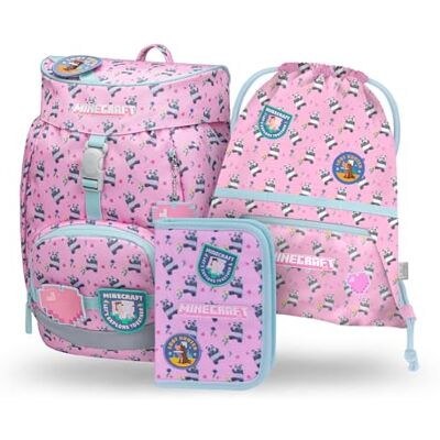 Baagl Schooltas voor jongens 1e klas Airy schooltas 3-delige set, basisschoolrugzak voor kinderen, schooltas voor school, tornister, Minecraft Panda, Ultralicht Baagl Schooltas voor jongens 1e klas Airy schooltas 3-delige set, basisschoolrugzak voor kinderen, schooltas voor school, tornister, Minecraft Panda, Ultralicht