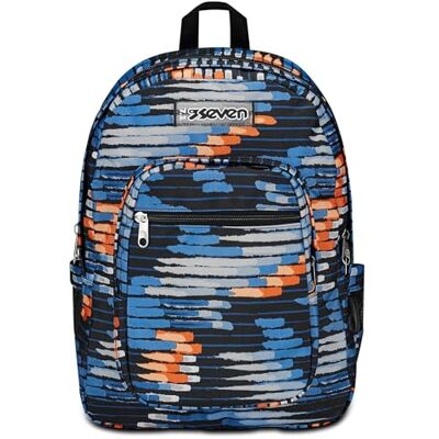 Seven Freethink schoolrugzak, blauw oranje, jongens, rugzak met dubbel vak met USB-houder, computer- of tabletvak en flessenhouder, middelgrote en bovenste rugzak, kinderen, Blauw Seven Freethink schoolrugzak, blauw oranje, jongens, rugzak met dubbel vak met USB-houder, computer- of tabletvak en flessenhouder, middelgrote en bovenste rugzak, kinderen, Blauw