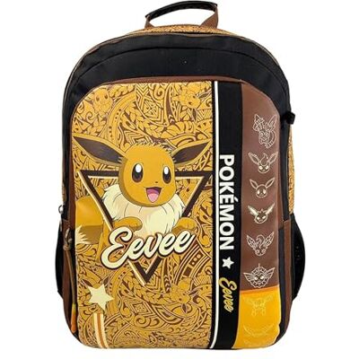 Pokémon CyP Brands--schoolrugzak, rugzak, geschikt voor trolley, schoolspullen, rugzak, Pikachu, Eevee, kleur bruin, officieel product, bruin, Estandár, Bruin Estandár Pokémon CyP Brands--schoolrugzak, rugzak, geschikt voor trolley, schoolspullen, rugzak, Pikachu, Eevee, kleur bruin, officieel product, bruin, Estandár, Bruin Estandár