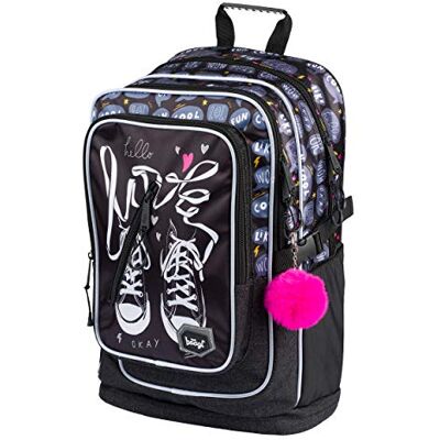 Baagl Schoolrugzak voor jongens en meisjes, tieners, ergonomische kinderrugzak met laptopvak voor school, extreem lichte rugzak met borstriem en reflecterende elementen, sneakers, one size Baagl Schoolrugzak voor jongens en meisjes, tieners, ergonomische kinderrugzak met laptopvak voor school, extreem lichte rugzak met borstriem en reflecterende elementen, sneakers, one size