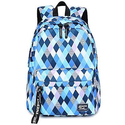 QPZK Schoolrugzak voor meisjes, tieners, schattige primaire / secundaire / universiteiten / schooltas nylon 14 inch laptop rugzak waterdichte reisrugzak voor vrouwen, Blauw, L QPZK Schoolrugzak voor meisjes, tieners, schattige primaire / secundaire / universiteiten / schooltas nylon 14 inch laptop rugzak waterdichte reisrugzak voor vrouwen, Blauw, L