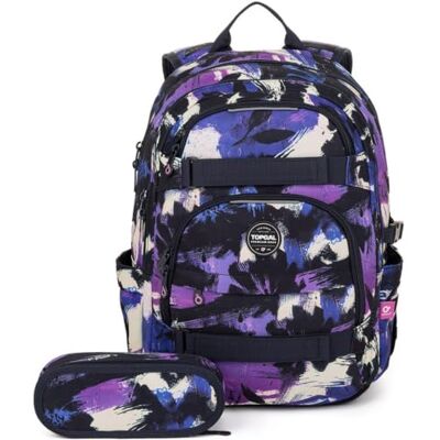 TOPGAL Sac à dos d'école VIKI à partir de la 5ème classe, ergonomique avec panneau arrière en mousse pressée, imperméable et léger, cartable d'école 25 l avec sangle de poitrine, sac à dos étudiant TOPGAL Sac à dos d'école VIKI à partir de la 5ème classe, ergonomique avec panneau arrière en mousse pressée, imperméable et léger, cartable d'école 25 l avec sangle de poitrine, sac à dos étudiant