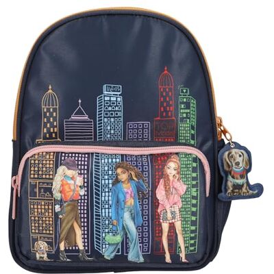 Depesche 12563 TOPModel City Girls rug in donkerblauw met mannequin-motief, tas met verstelbare bandjes, karikatuur Depesche 12563 TOPModel City Girls rug in donkerblauw met mannequin-motief, tas met verstelbare bandjes, karikatuur