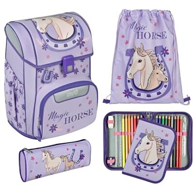 Scooli EasyStart schooltasset, ergonomische schooltas voor basisschool, meerdelige set, Magic Horse ca. 36,5x29,5x29 cm Scooli EasyStart schooltasset, ergonomische schooltas voor basisschool, meerdelige set, Magic Horse ca. 36,5x29,5x29 cm