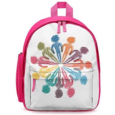 LafalPer Mini-dagrugzak voor meisjes en jongens, kleine schoolrugzakken voor kinderen, kleurrijke bloemen, Kleur 1, Rosa LafalPer Mini-dagrugzak voor meisjes en jongens, kleine schoolrugzakken voor kinderen, kleurrijke bloemen, Kleur 1, Rosa