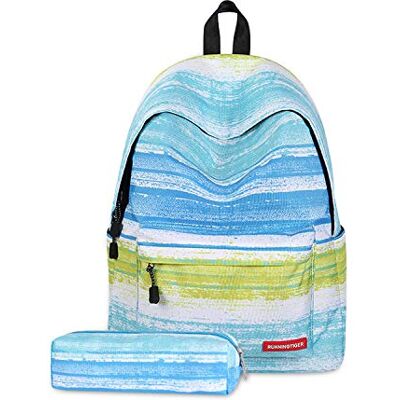 FANDARE Unisex Casual Dagrugzak Rugzakken Galaxy School Tas voor Meisjes Middelbare School Tieners Knapzak Vrouwen Reizen Laptop Rugzak College Boekentas met Potlood Case Pouch Waterdicht Polyester, Blauw Groen, L FANDARE Unisex Casual Dagrugzak Rugzakken Galaxy School Tas voor Meisjes Middelbare School Tieners Knapzak Vrouwen Reizen Laptop Rugzak College Boekentas met Potlood Case Pouch Waterdicht Polyester, Blauw Groen, L