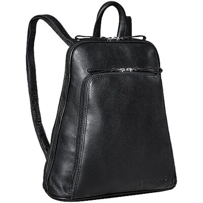 STILORD 'Martha' Rugzak van leer voor dames, vintage, elegante en moderne dagrugzak voor stad, uitstapjes, winkelen en werk, anti-diefstal rugzak van echt leer, kleur: zwart STILORD 'Martha' Rugzak van leer voor dames, vintage, elegante en moderne dagrugzak voor stad, uitstapjes, winkelen en werk, anti-diefstal rugzak van echt leer, kleur: zwart