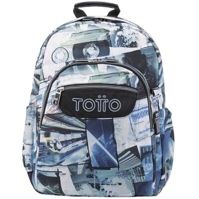 Totto Schoolrugzak, ansichtkaarten en cassettes, aquarel, middelgroot Totto Schoolrugzak, ansichtkaarten en cassettes, aquarel, middelgroot